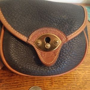 Dooney and Burke mini hip pouch navy leather